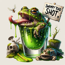 Load image into Gallery viewer, Huancan - Frog Wine Glass - 50*50CM 14CT 2 Stamped Cross Stitch
