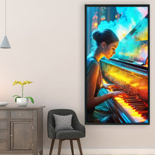 Load image into Gallery viewer, Huancan - Girl Playing The Piano - 40*70CM 14CT 2 Stamped Cross Stitch
