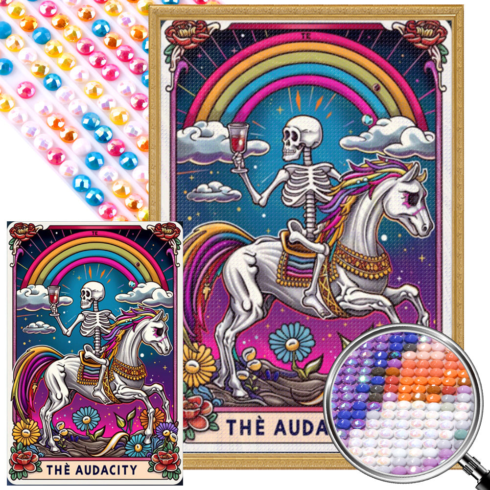 Skeleton On A Horse 40*60CM(Picture) Full Round Drill Diamond Painting