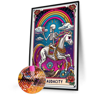 Skeleton On A Horse 40*60CM(Picture) Full Round Drill Diamond Painting