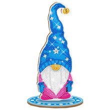 Load image into Gallery viewer, Christmas Goblin Special Shape Diamond Painting Desktop Decors (Sky Blue Hat)
