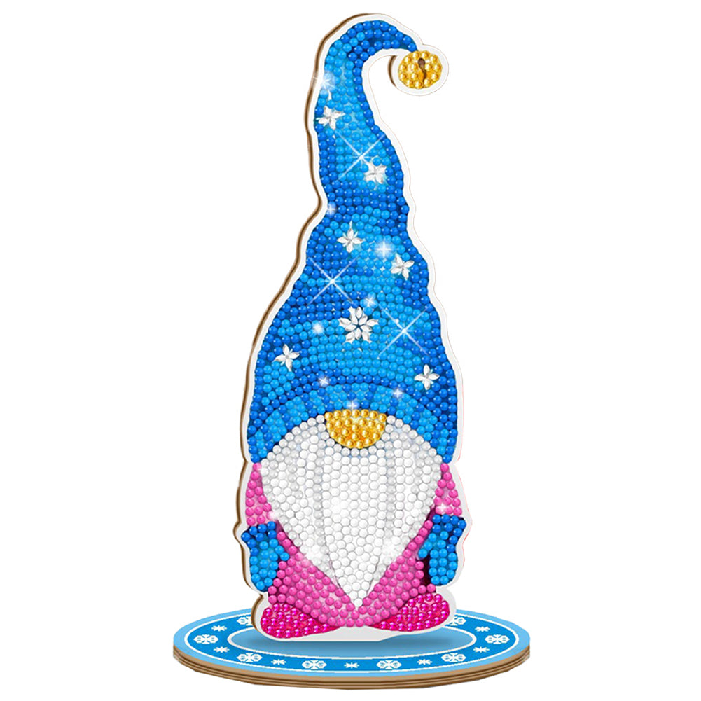 Christmas Goblin Special Shape Diamond Painting Desktop Decors (Sky Blue Hat)