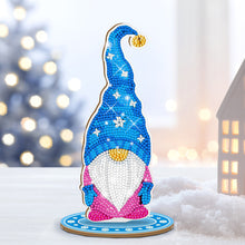 Load image into Gallery viewer, Christmas Goblin Special Shape Diamond Painting Desktop Decors (Sky Blue Hat)
