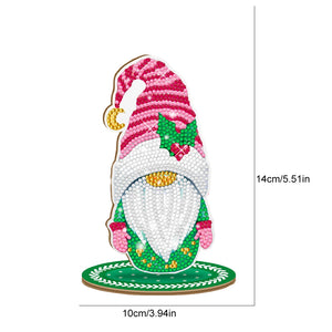 Christmas Goblin Special Shape Diamond Painting Desktop Decors (Pink Stripe Hat)