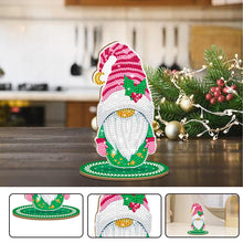 Load image into Gallery viewer, Christmas Goblin Special Shape Diamond Painting Desktop Decors (Pink Stripe Hat)
