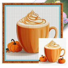 Load image into Gallery viewer, Yishu - Pumpkin And Milk Tea - 50*50CM 11CT 3 Stamped Cross Stitch
