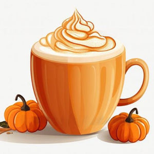 Yishu - Pumpkin And Milk Tea - 50*50CM 11CT 3 Stamped Cross Stitch