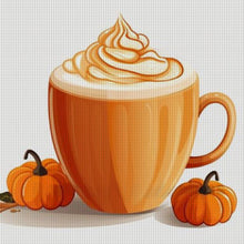 Load image into Gallery viewer, Yishu - Pumpkin And Milk Tea - 50*50CM 11CT 3 Stamped Cross Stitch
