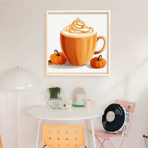 Yishu - Pumpkin And Milk Tea - 50*50CM 11CT 3 Stamped Cross Stitch