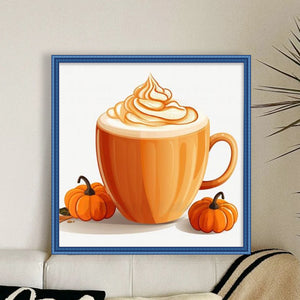 Yishu - Pumpkin And Milk Tea - 50*50CM 11CT 3 Stamped Cross Stitch