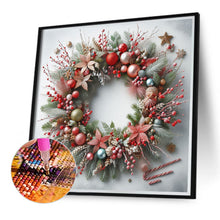 Load image into Gallery viewer, Christmas Wreath 40*40CM(Canvas) Full Round Drill Diamond Painting
