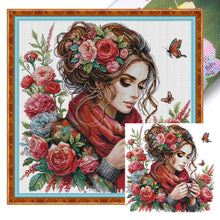 Load image into Gallery viewer, Joy Sunday - Flower-Like Girl - 51*51CM 11CT 3 Stamped Cross Stitch
