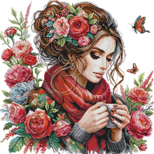 Load image into Gallery viewer, Joy Sunday - Flower-Like Girl - 51*51CM 11CT 3 Stamped Cross Stitch
