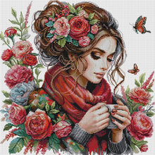 Load image into Gallery viewer, Joy Sunday - Flower-Like Girl - 51*51CM 11CT 3 Stamped Cross Stitch
