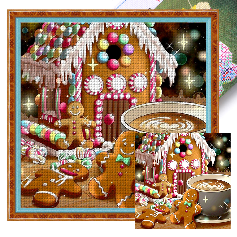 Yishu - Cookie House - 50*50CM 11CT 3 Stamped Cross Stitch