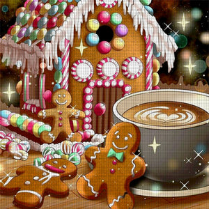 Yishu - Cookie House - 50*50CM 11CT 3 Stamped Cross Stitch