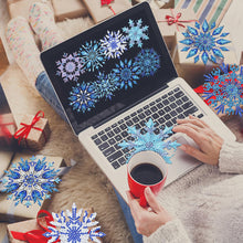 Load image into Gallery viewer, 8pcs DIY Snowflake Diamond Painting Coasters Kits for Adults Beginner Gifts
