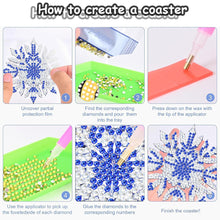 Load image into Gallery viewer, 8pcs DIY Snowflake Diamond Painting Coasters Kits for Adults Beginner Gifts
