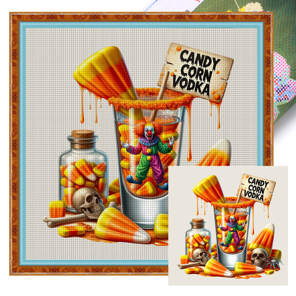 Huancan - Halloween Magic Drink - 50*50CM 14CT 2 Stamped Cross Stitch