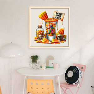 Huancan - Halloween Magic Drink - 50*50CM 14CT 2 Stamped Cross Stitch