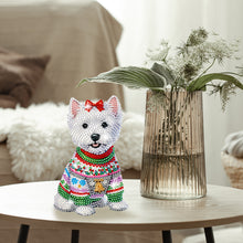Load image into Gallery viewer, Christmas Acrylic 2D Flat Print DIY West Highland Terrier Shake Head Desktop Diamond Art
