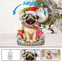 Load image into Gallery viewer, Christmas Acrylic 2D Flat Print DIY Pug Shake Head Desktop Diamond Painting Art Kits
