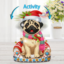 Load image into Gallery viewer, Christmas Acrylic 2D Flat Print DIY Pug Shake Head Desktop Diamond Painting Art Kits
