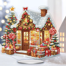Load image into Gallery viewer, Christmas Acrylic 2D Flat Print Snow House DIY Desktop Diamond Art Kits for Adults
