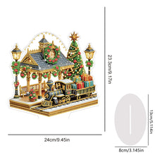 Load image into Gallery viewer, Christmas Acrylic 2D Flat Print Train Station DIY Desktop Diamond Art Kits for Adults
