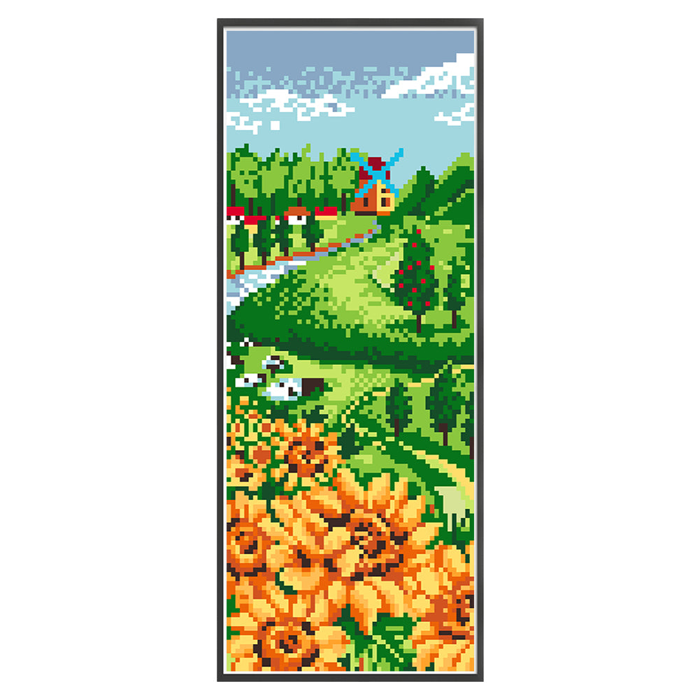 Summer Blessing - Partial  9CT Stamped Cross Stitch - Bead Embroidery 16x40CM/6.30x15.75in