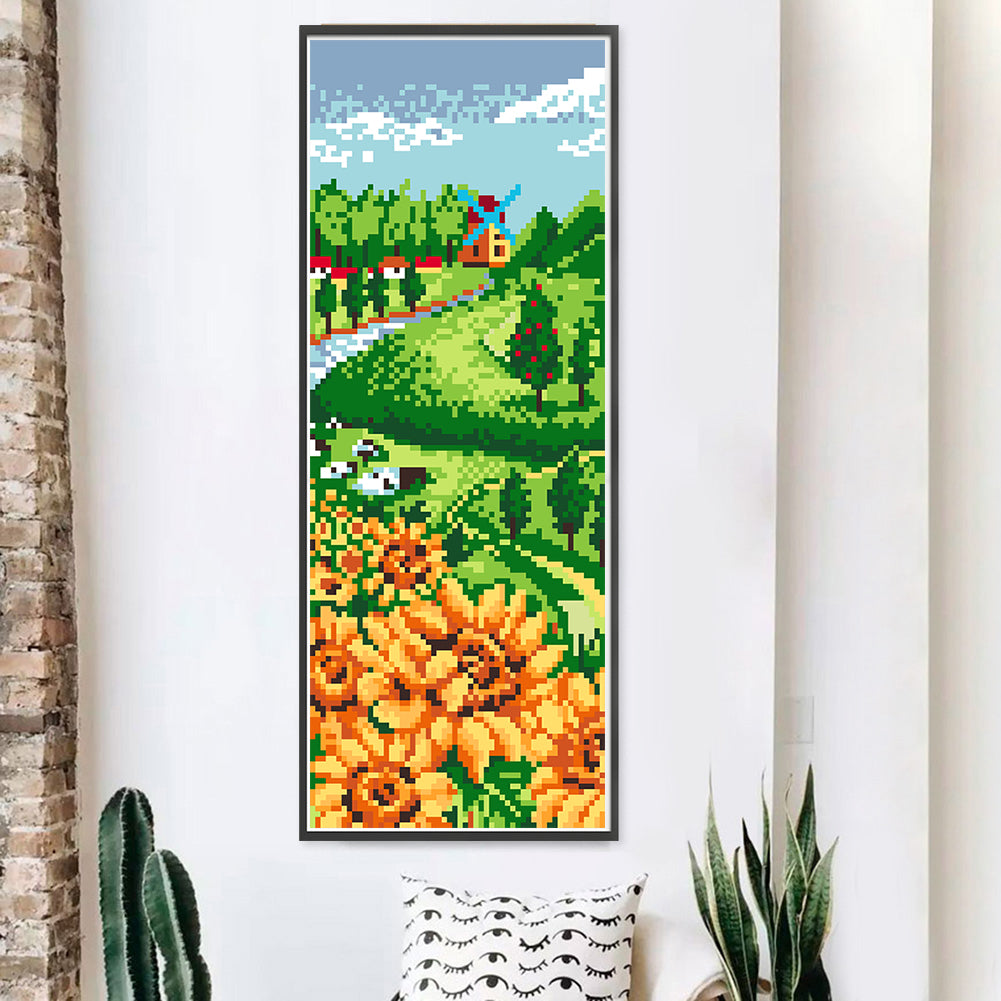 Summer Blessing - Partial  9CT Stamped Cross Stitch - Bead Embroidery 16x40CM/6.30x15.75in
