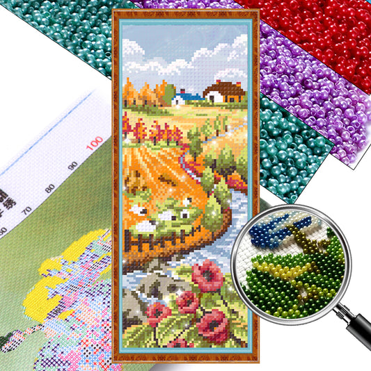 Autumn Blessing - Partial  9CT Stamped Cross Stitch - Bead Embroidery 16x40CM/6.30x15.75in