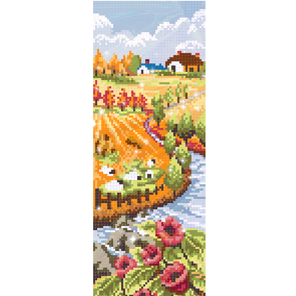 Autumn Blessing - Partial  9CT Stamped Cross Stitch - Bead Embroidery 16x40CM/6.30x15.75in