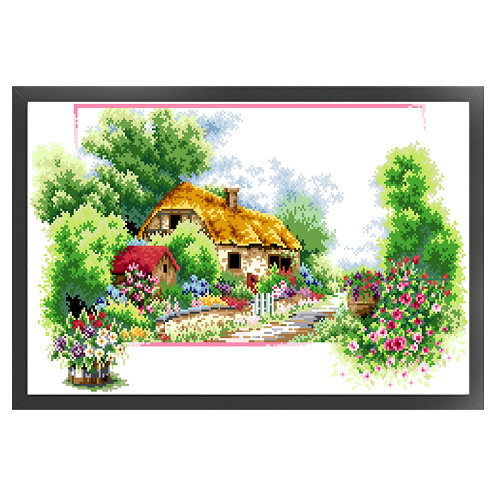 Spring - Partial  9CT Stamped Cross Stitch - Bead Embroidery 65x40CM/25.59x15.75in