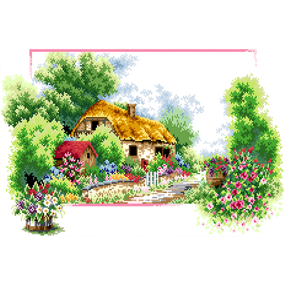 Spring - Partial  9CT Stamped Cross Stitch - Bead Embroidery 65x40CM/25.59x15.75in