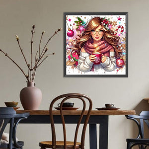 Coffee Girl 40*40CM(Canvas) Full Round Drill Diamond Painting