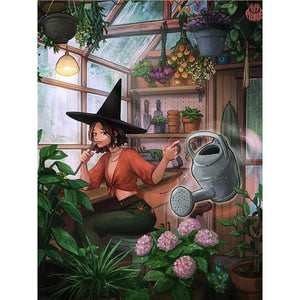 Plants And Witch 30*40CM(Canvas) Full Round Drill Diamond Painting