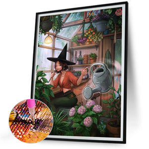 Plants And Witch 30*40CM(Canvas) Full Round Drill Diamond Painting