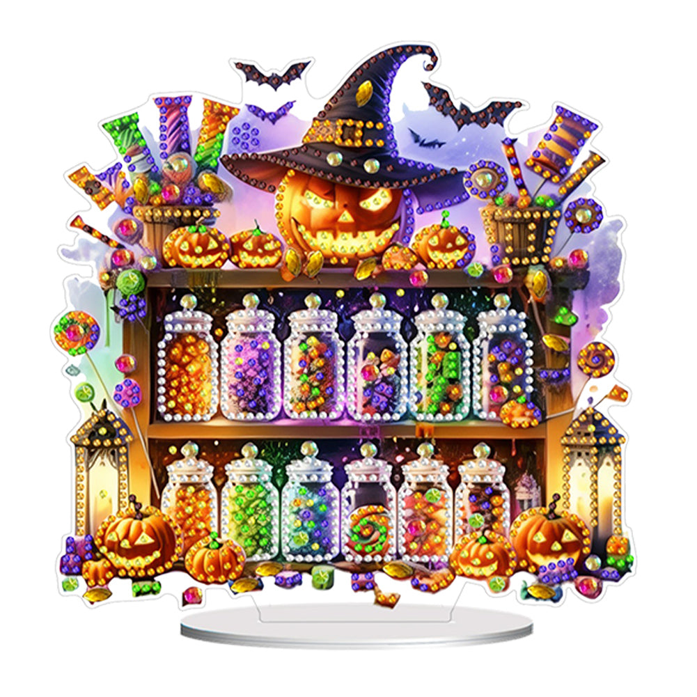 Acrylic Halloween Witch Reagent Table Top Diamond Painting Ornament Kits
