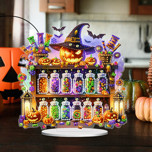 Acrylic Halloween Witch Reagent Table Top Diamond Painting Ornament Kits