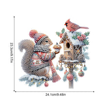 Load image into Gallery viewer, Acrylic Special Shape Christmas Squirrel Cardinal DIY Diamond Art Pendant Kit
