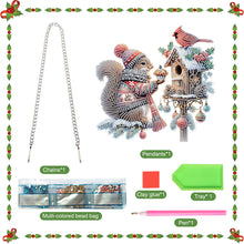 Load image into Gallery viewer, Acrylic Special Shape Christmas Squirrel Cardinal DIY Diamond Art Pendant Kit
