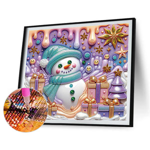 Christmas Snowman 30*35CM(Canvas) Partial Special Shaped Drill Diamond Painting