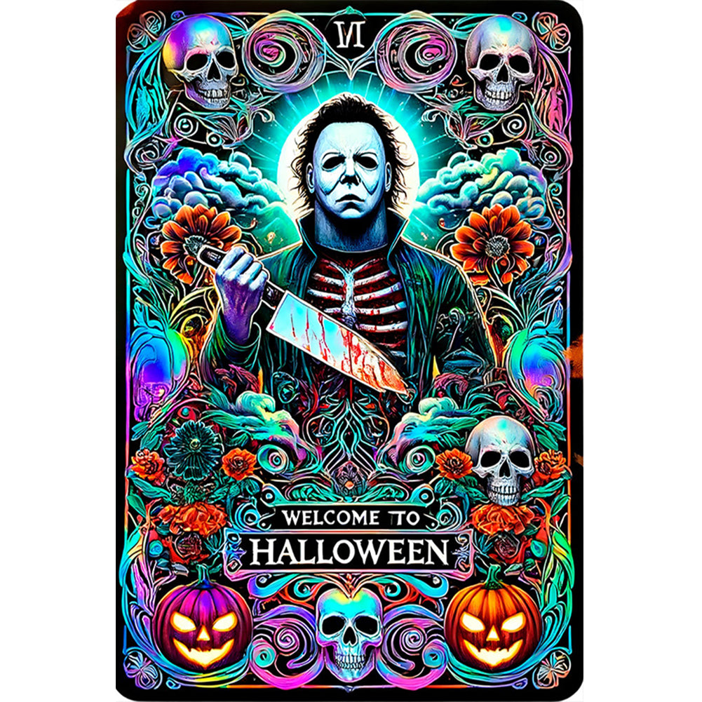 Halloween Horror Tarot Deck 40*60CM(Canvas) Full Round Drill Diamond Painting