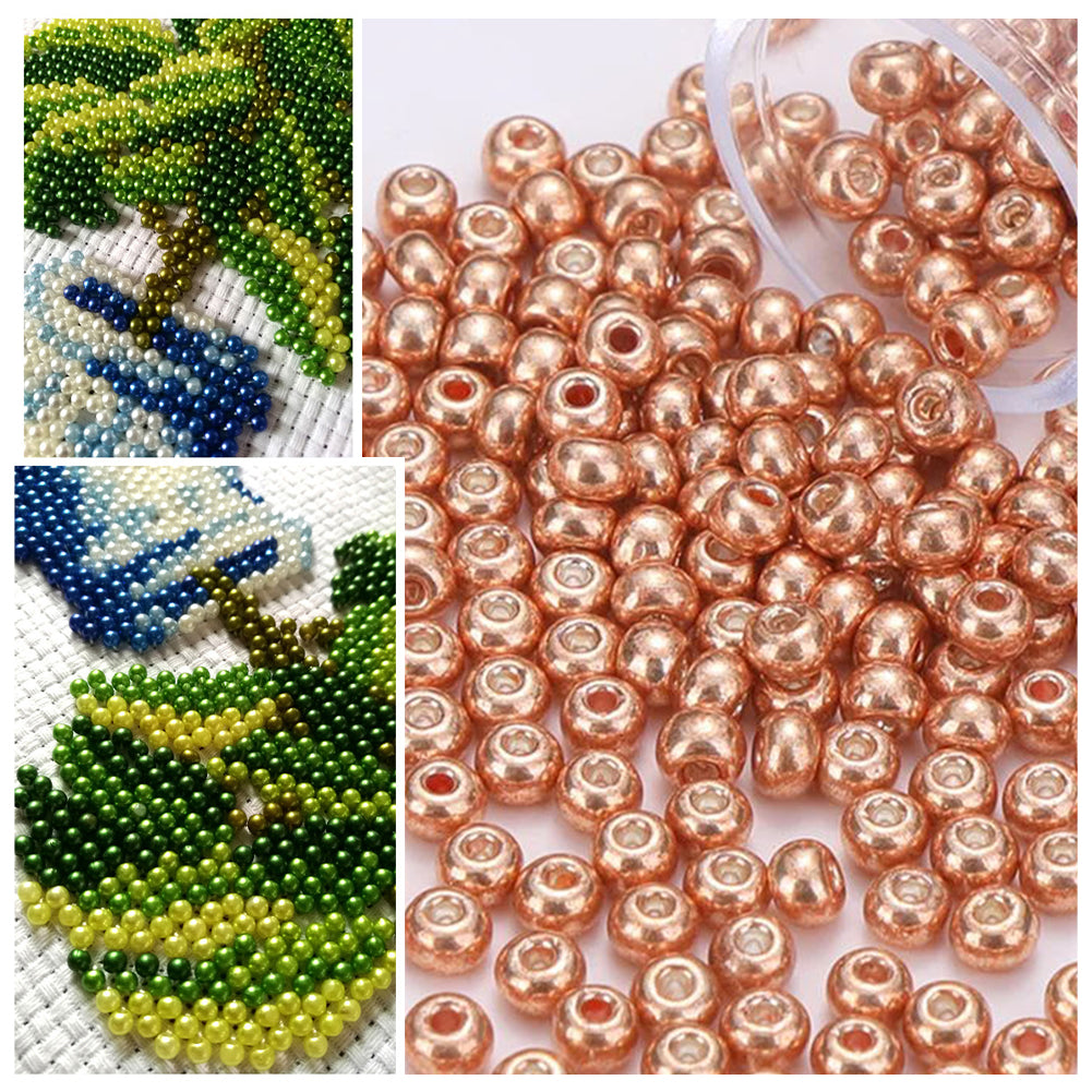 Cross Stitch Beads Needlework Mini Glass Beads for  Adults Beginners (2.0MM)