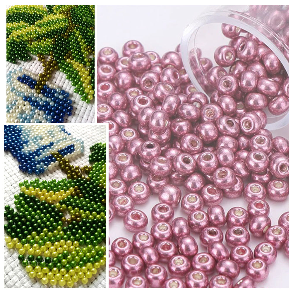 Cross Stitch Beads Needlework Mini Glass Beads for  Adults Beginners (2.0MM)
