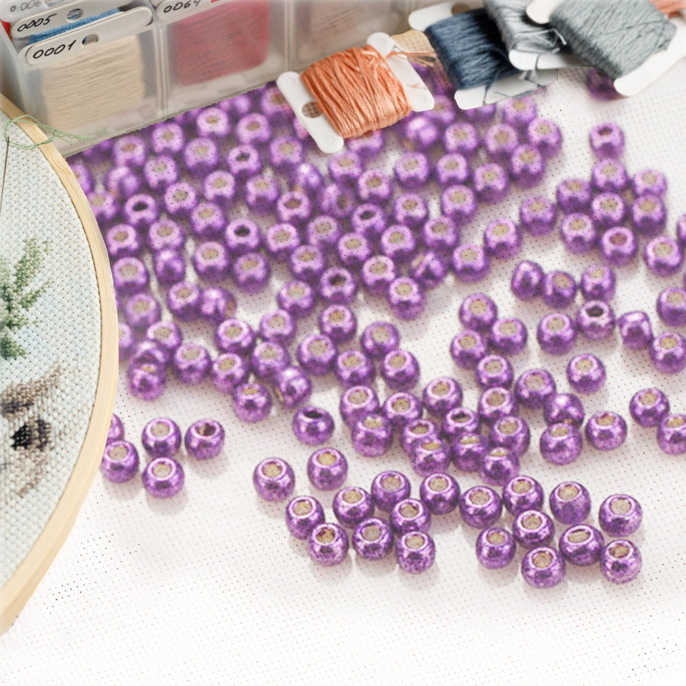 Cross Stitch Beads Needlework Mini Glass Beads for  Adults Beginners (2.0MM)