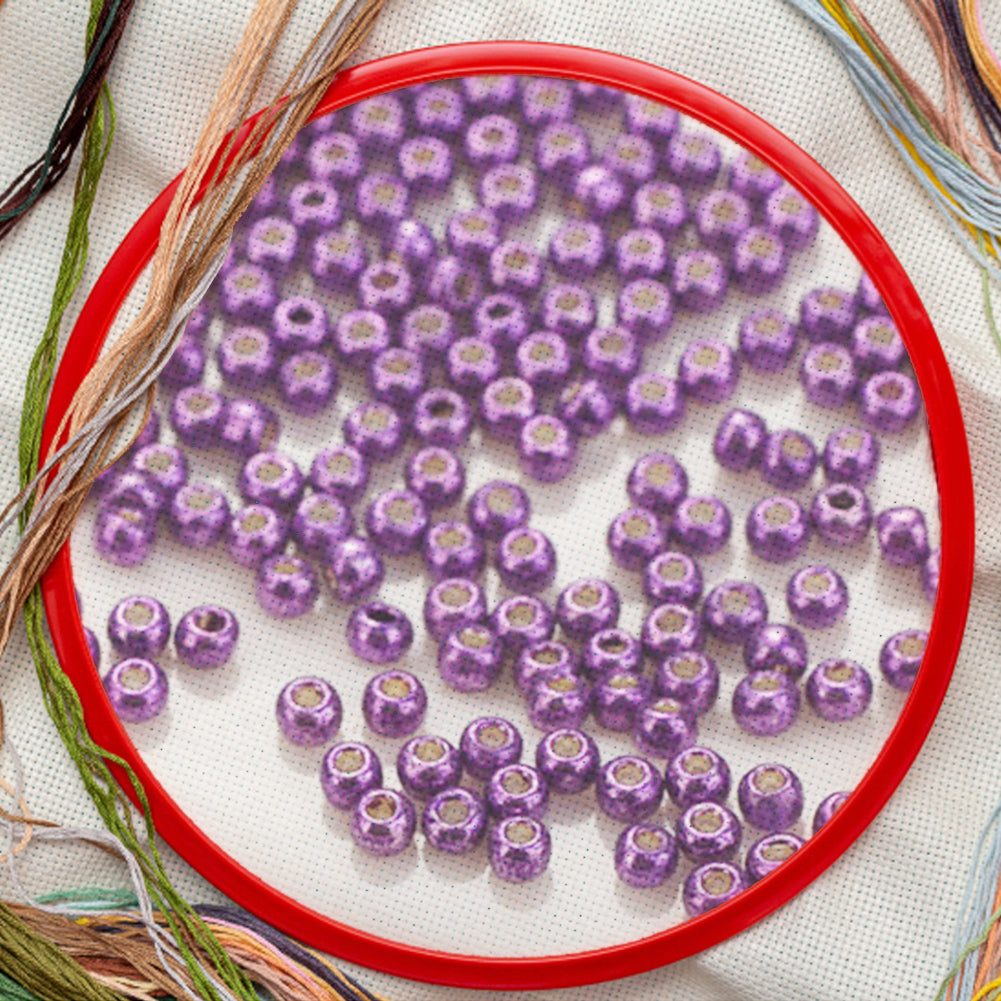 Cross Stitch Beads Needlework Mini Glass Beads for  Adults Beginners (2.0MM)
