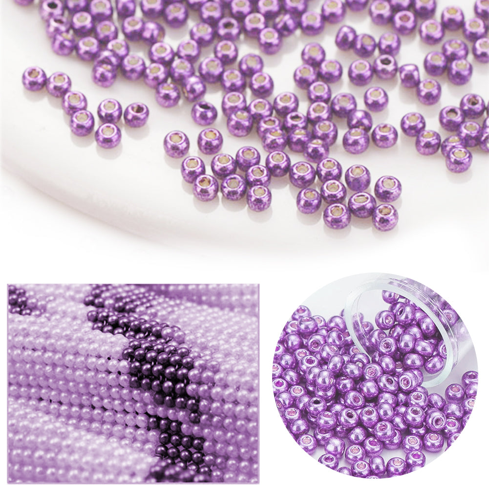 Cross Stitch Beads Needlework Mini Glass Beads for  Adults Beginners (2.0MM)