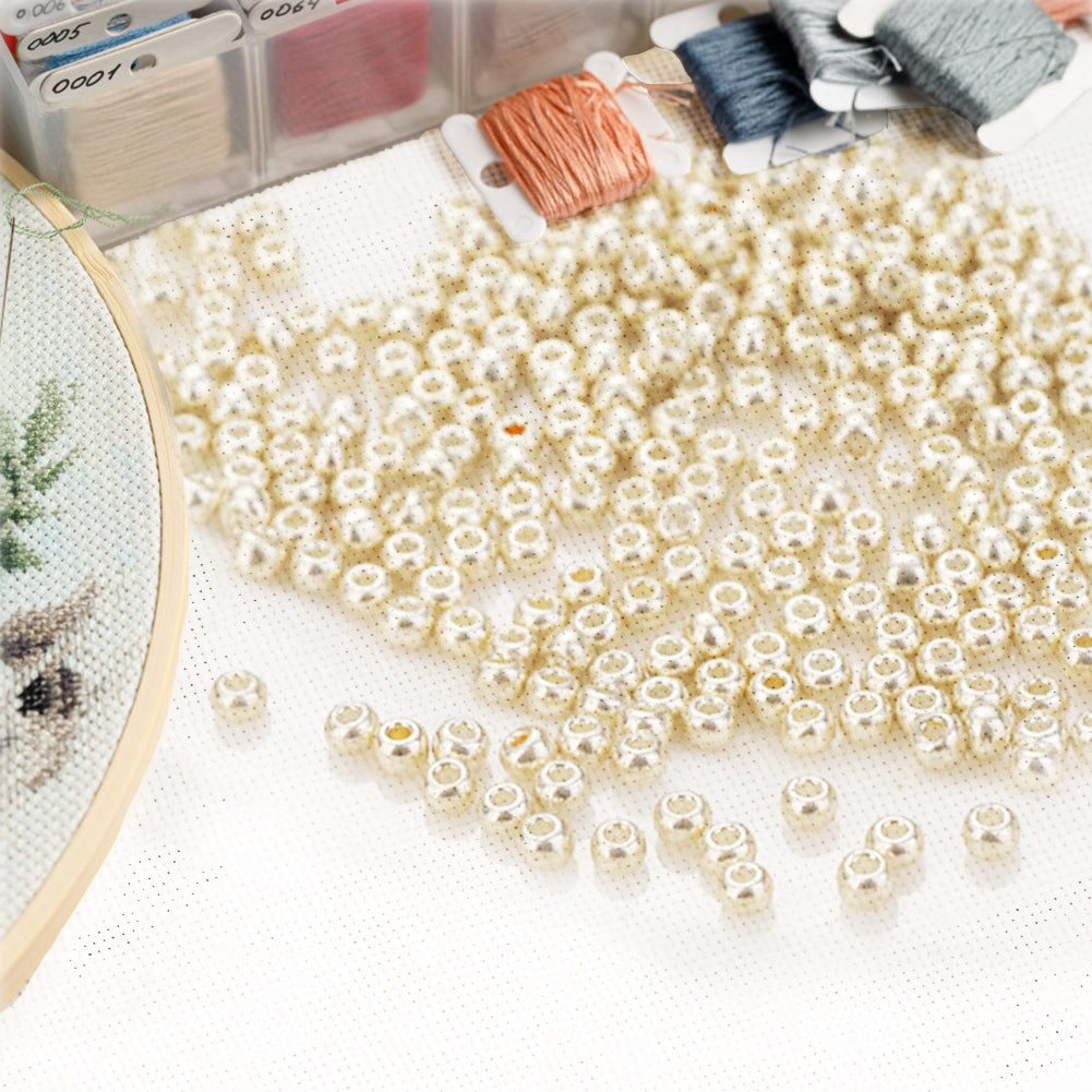 Cross Stitch Beads Needlework Mini Glass Beads for  Adults Beginners (2.0MM)